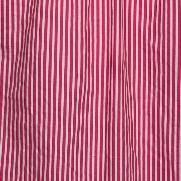 Talbots Butterfly Pink White Stripe Blouse Smocked Cuff Size Large Petite (Lp) - Picture 7 of 9